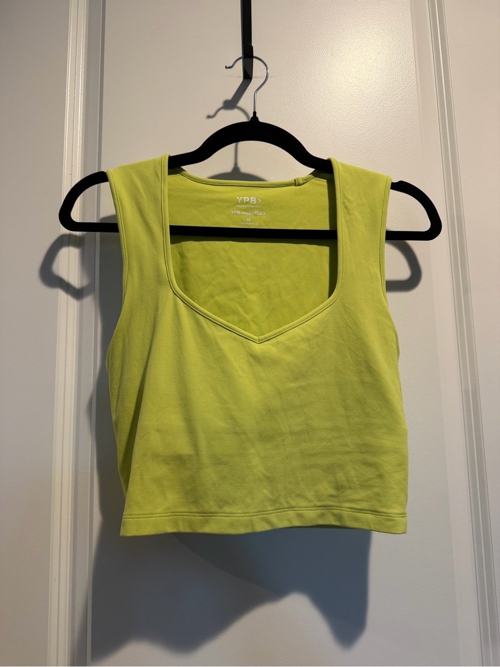 YPB Neon Lime V-Neck Crop Tank Top - Women's